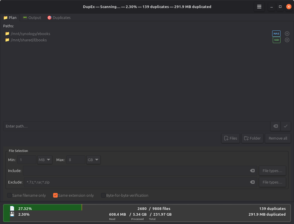 Scan konfigurieren und den Fortschritt live verfolgen