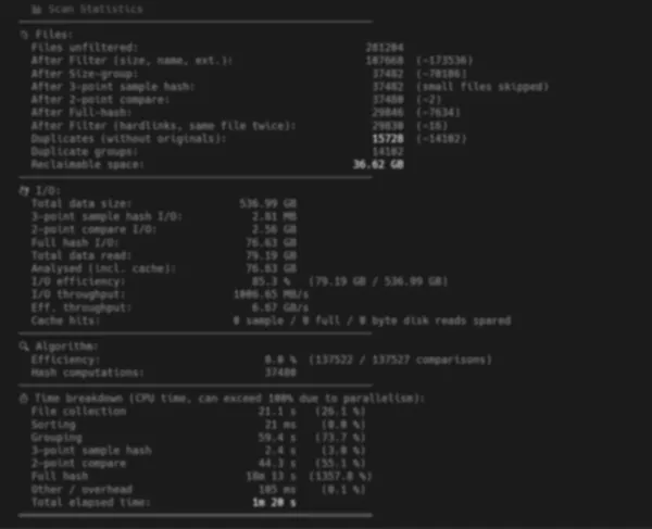 Detailed statistics after every completed scan